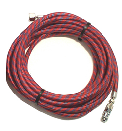 15' 1/8 inch braided air hose with quick disconnect fitting